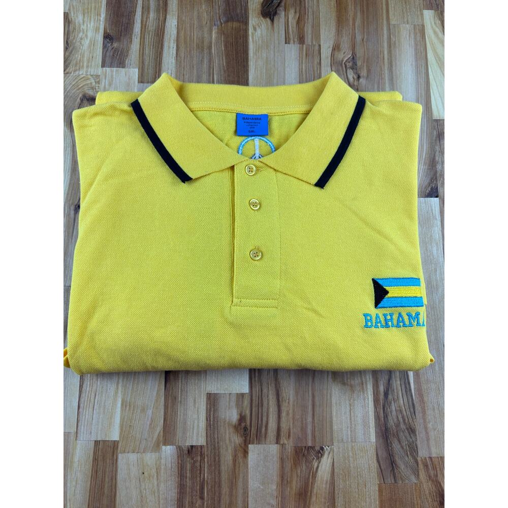Bahamia Independence Collection 2010 Polo Shirt Size Yellow 5XL NWOT *flaw